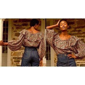 DOEN paisley Ruffle top